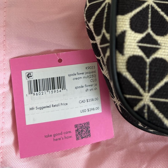 Kate Spade ♠️ Flower Jacquard Stripe Sam Small Convertible Shoulder Bag - Picture 11 of 11